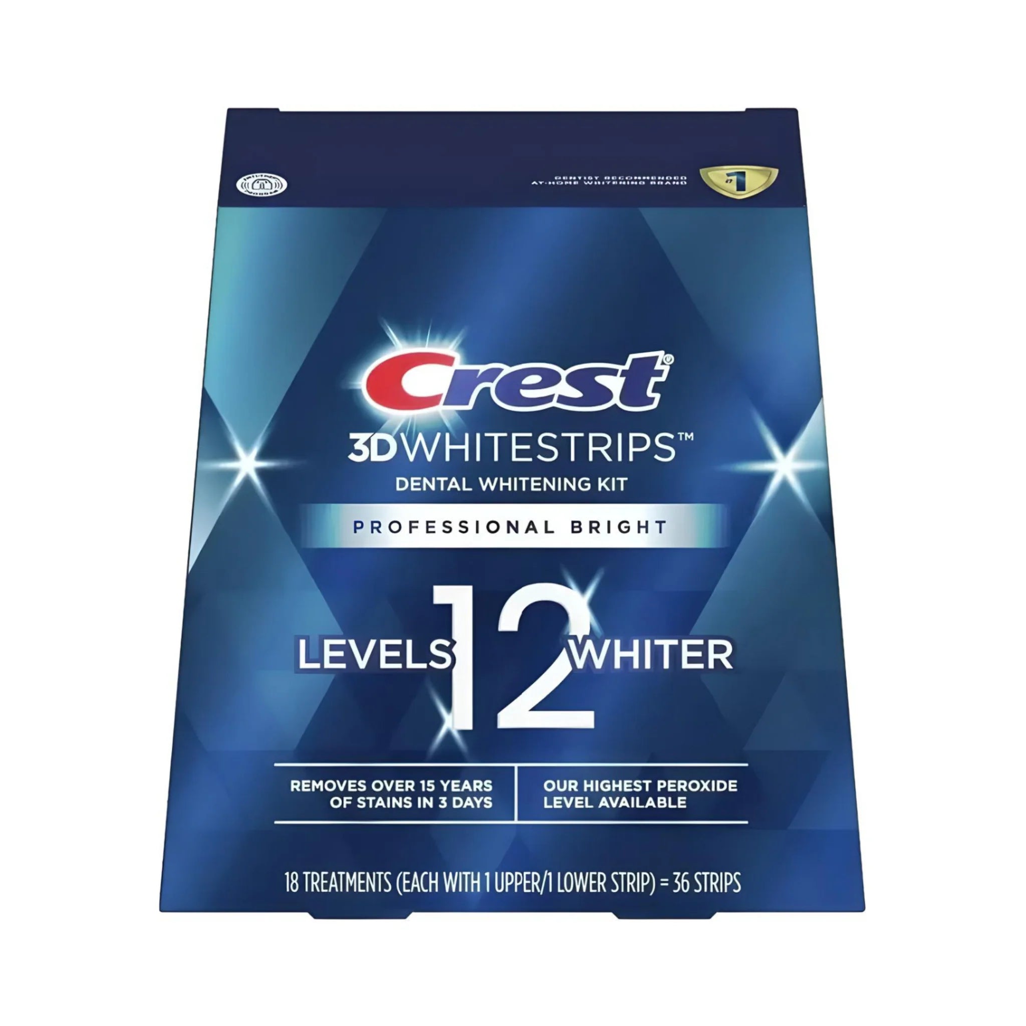 Crest 3D Whitestrips Professional Bright 12 Levels Whiter (18 zacskó – 36 csík)
