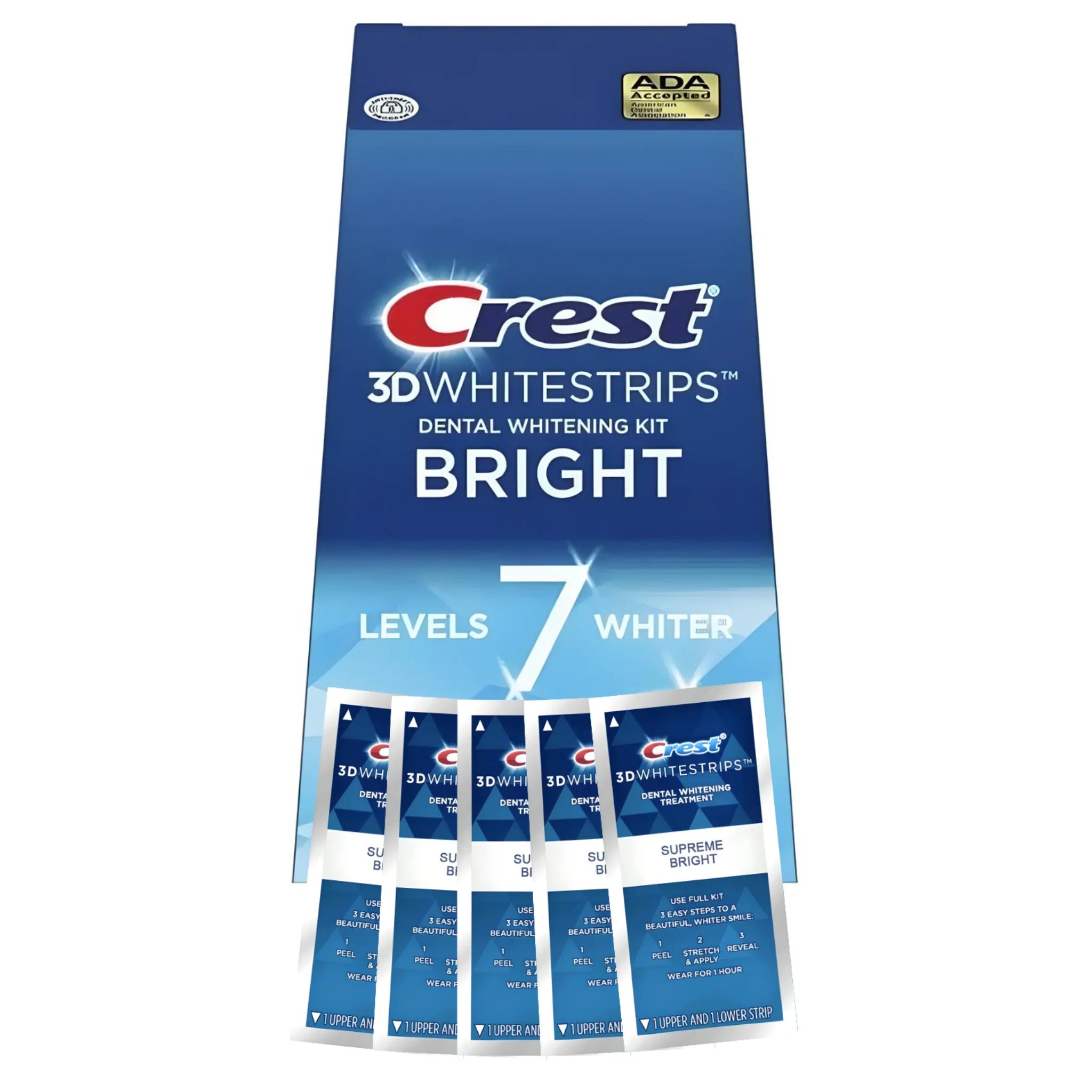 Crest Bright 7 Levels Whiter Whitestrips (5 zacskó – 10 csík)