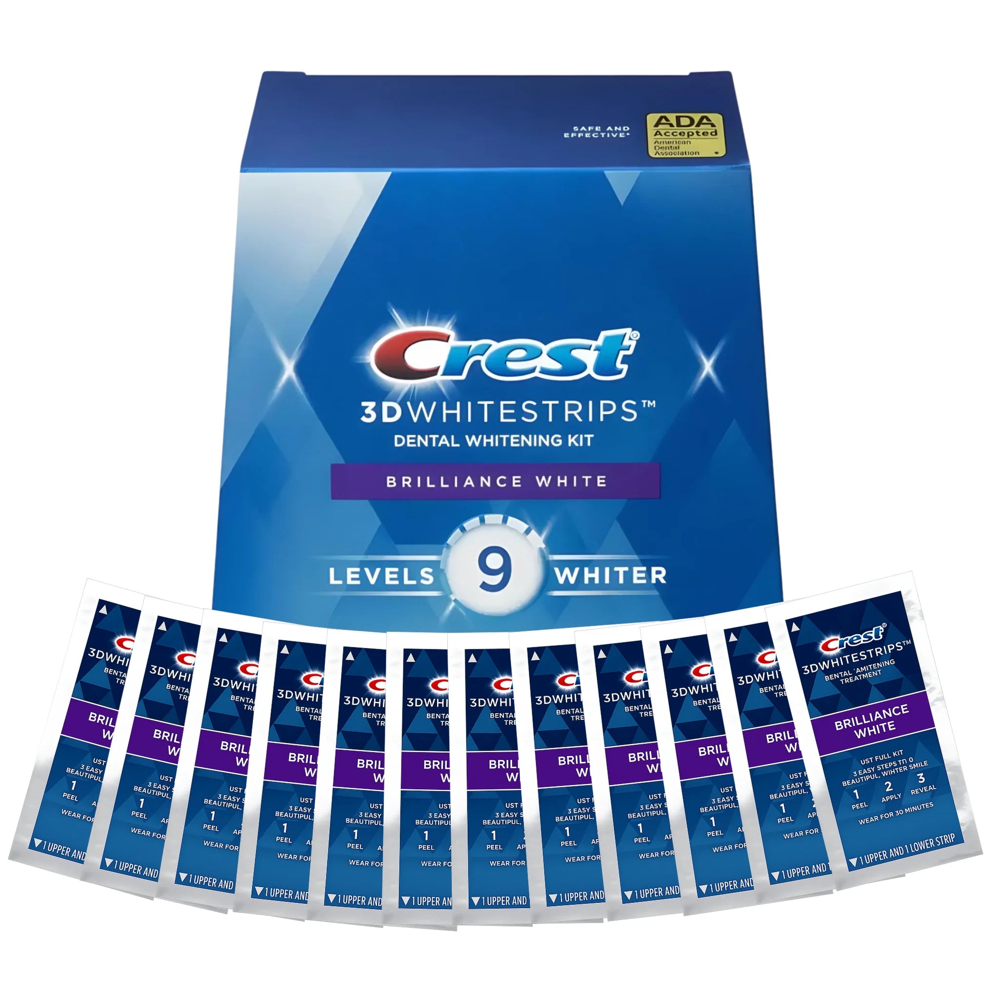 Crest Brilliance White 9 Levels Whiter Whitestrips (12 zacskó – 24 csík)