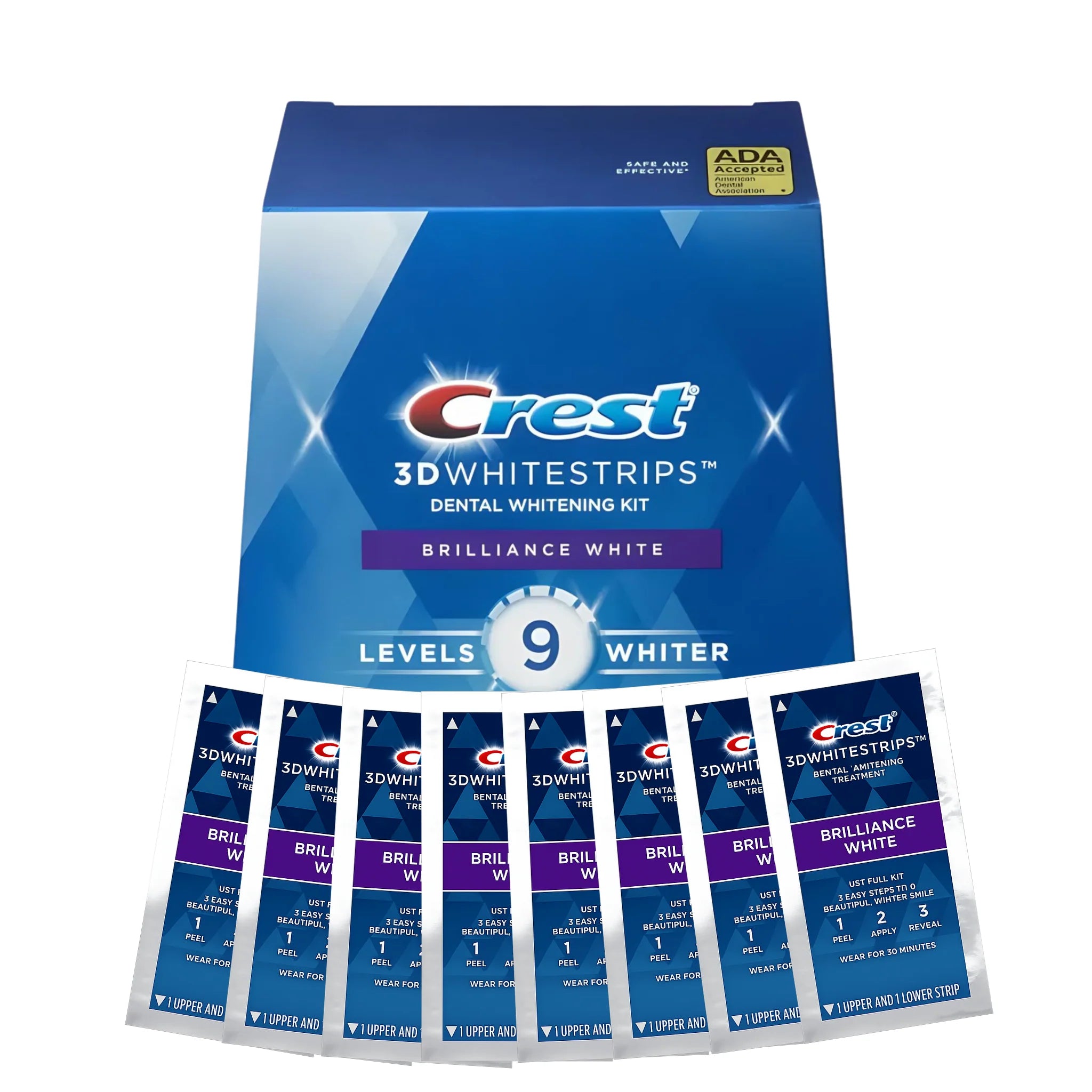 Crest Brilliance White 9 Levels Whiter Whitestrips (8 zacskó – 16 csík)