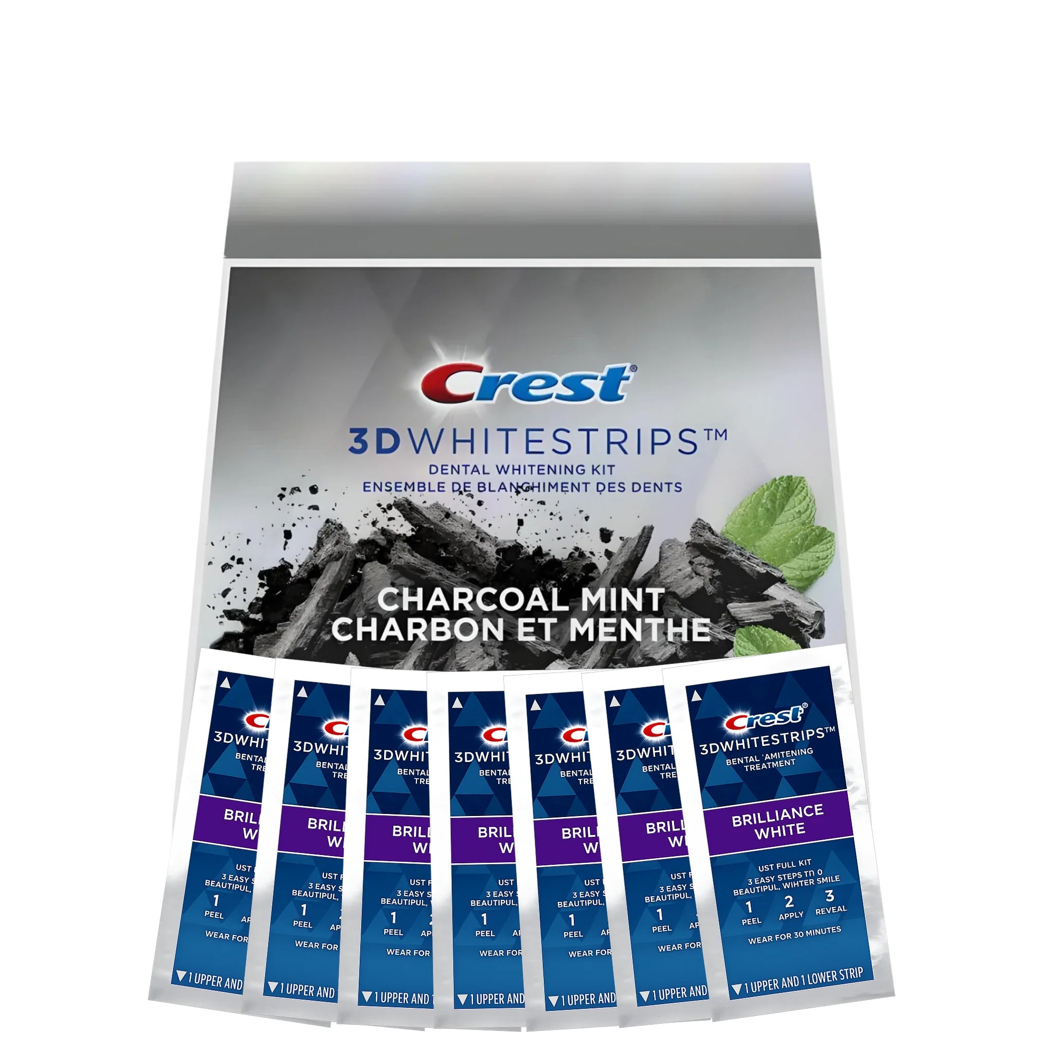 Crest Brilliance White Charcoal Mint Whitestrips (7 zacskó – 14 csík)