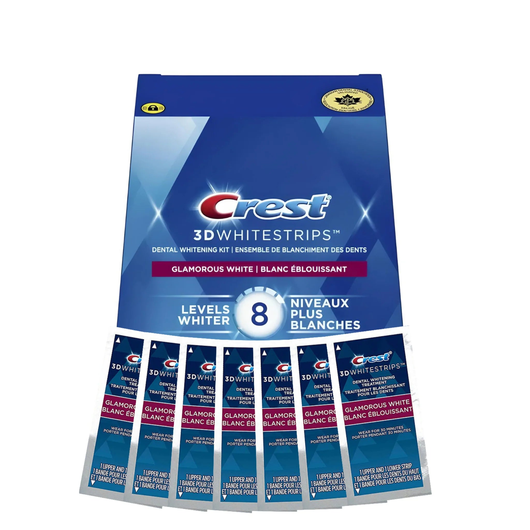 Crest Glamorous White 8 Levels Whiter (7 zacskó – 14 csík)