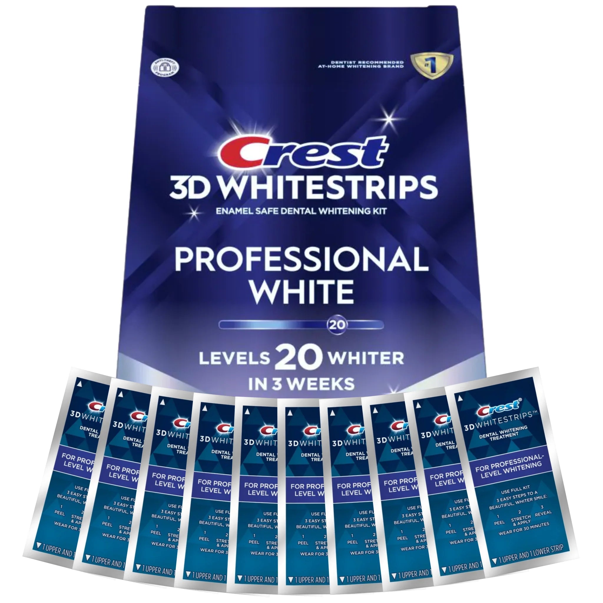 Crest For Professional-Level Whitening – 10 zacskó, 20 csík